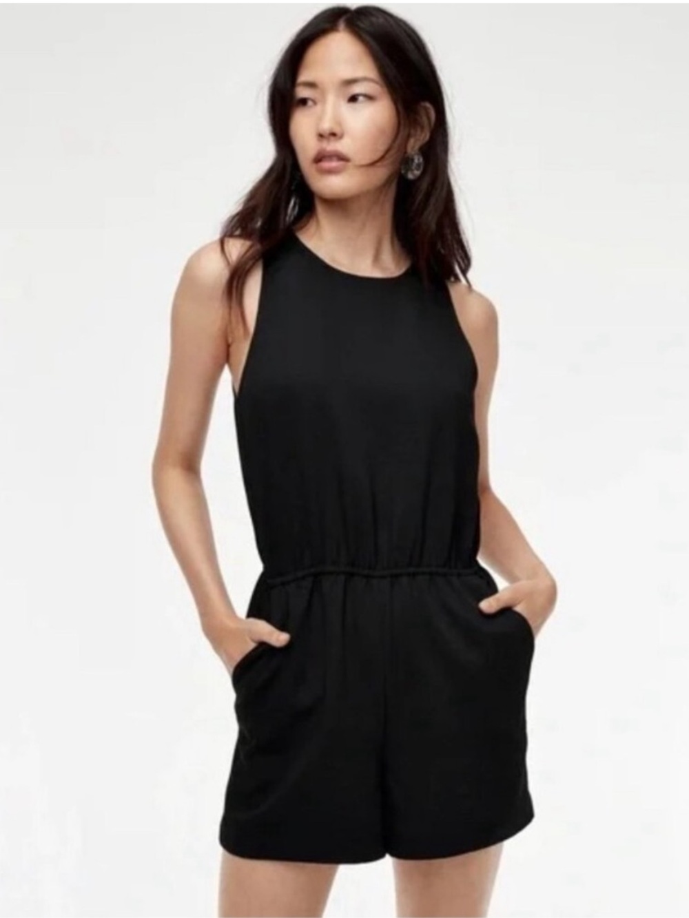 Aritzia Wilfred Rive Romper Black Sleeveless Size XS